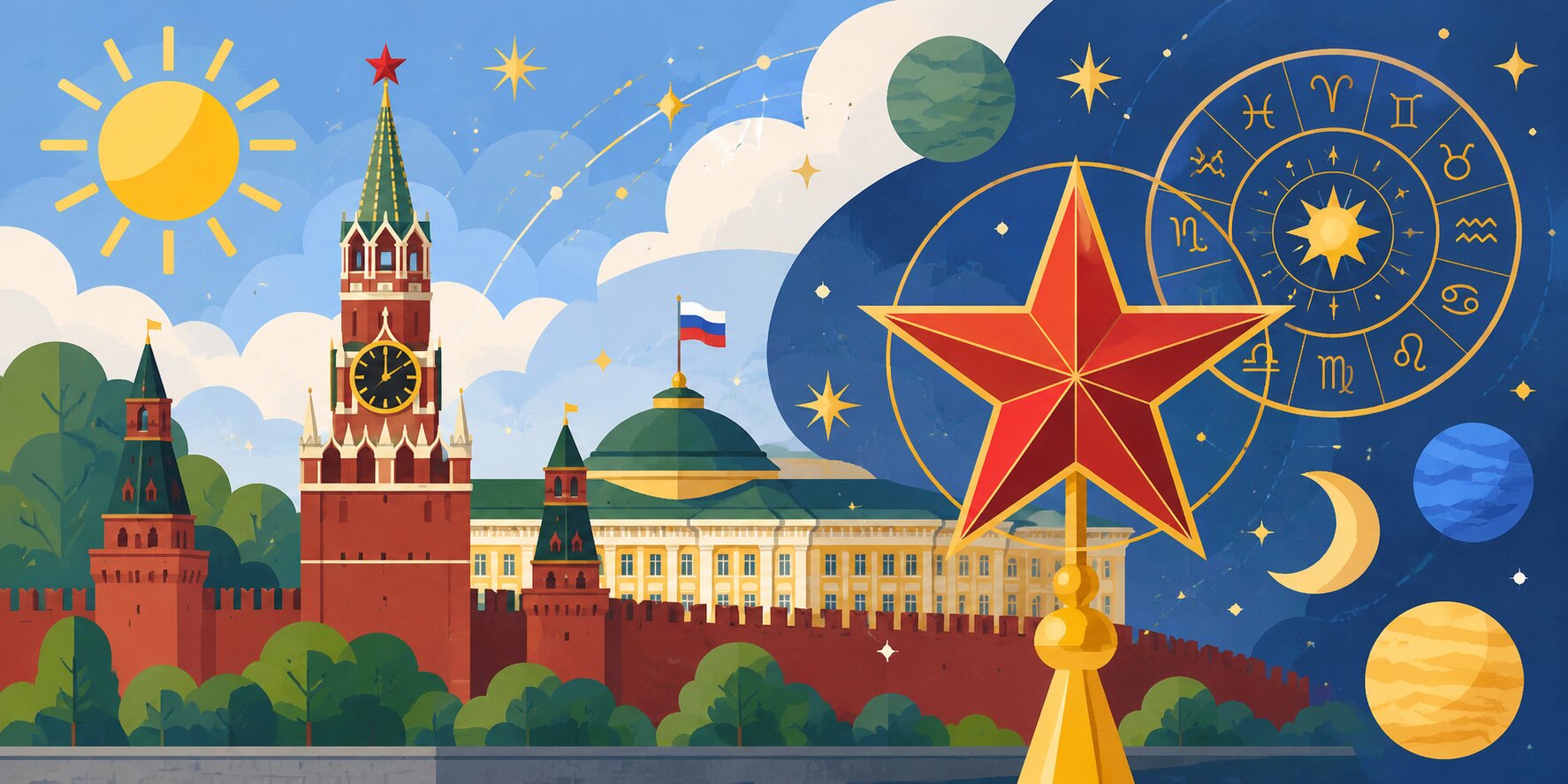 Кремль Москвы и символика пятиконечной звезды